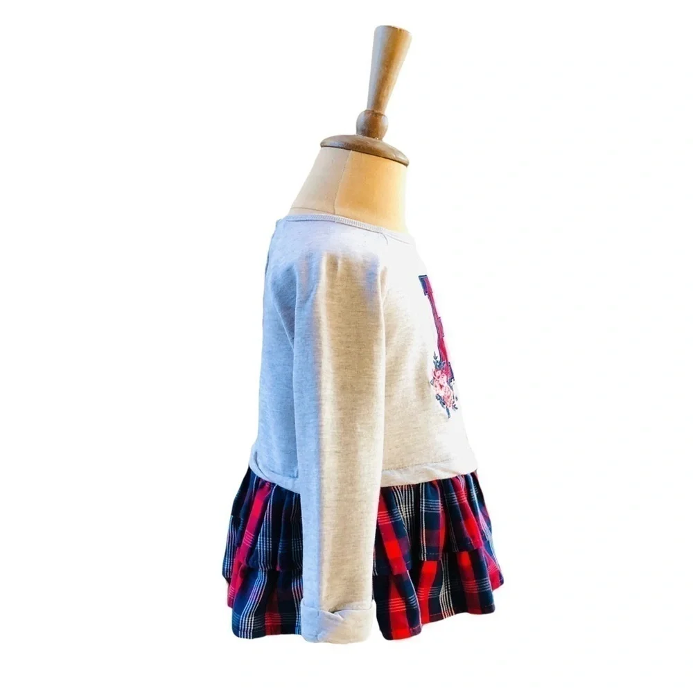HILFIGER - Baby girl gray, red and navy casual dress size 18 months